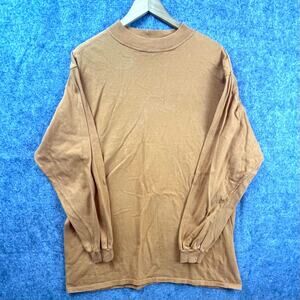 Vintage Rush Shirt Mens Large Long Sleeve Retro Basic Layer Mock Neck
